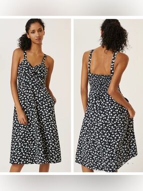 Anthropologie Maeve Cecilia Pettersson Tie Front Midi Cherry Dress size 6